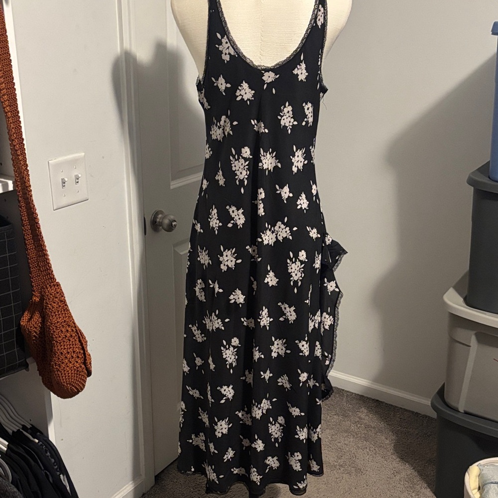 Coach Black Maxi Dress with White Floral Print - Picture 3 of 6